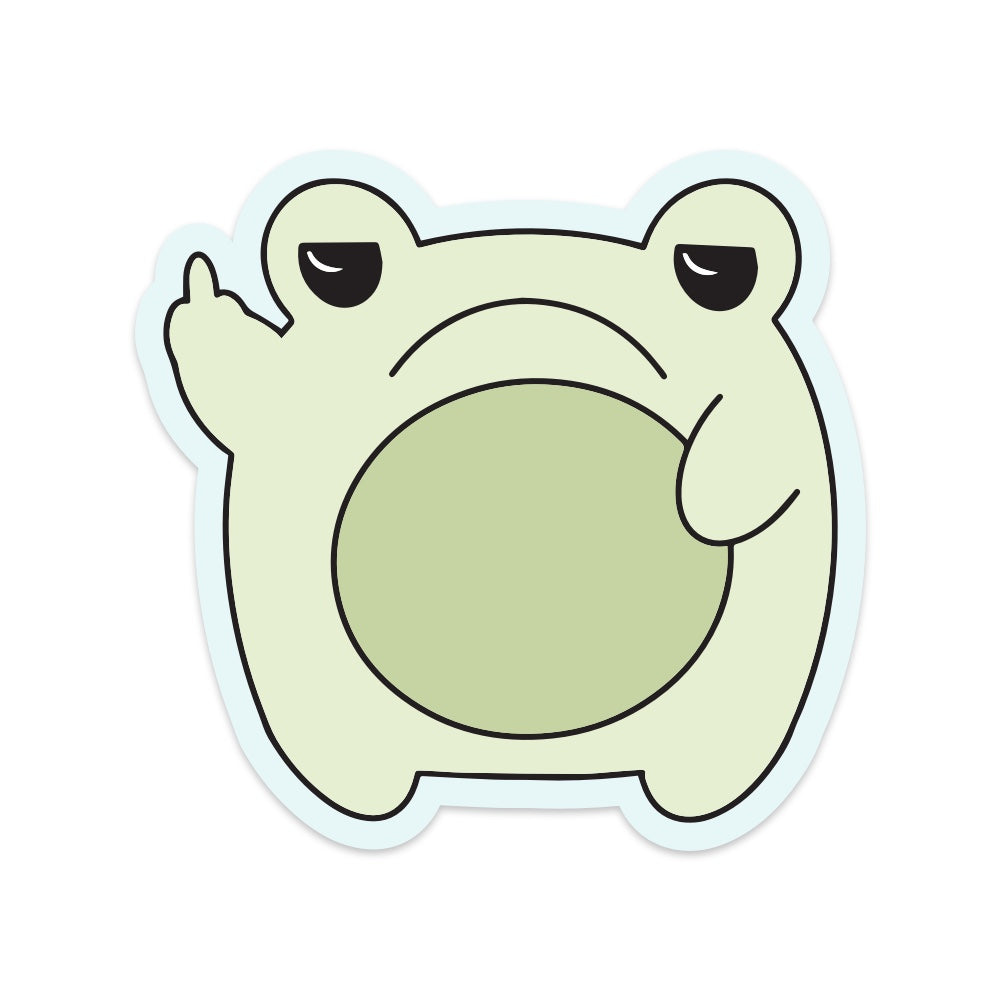 5" Grumpy Frog Car Decal