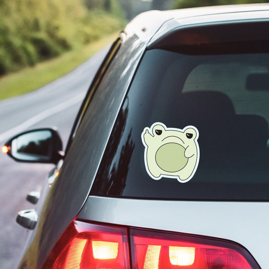 5" Grumpy Frog Car Decal