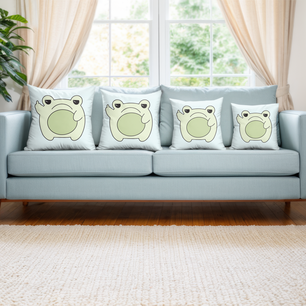Grumpy Frog Pillow Cover