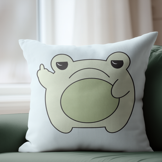 Grumpy Frog Pillow Cover