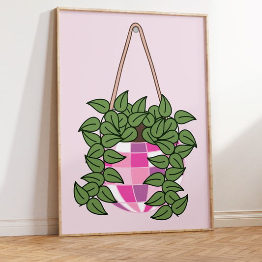 Hanging Disco Plant Unframed Art Print
