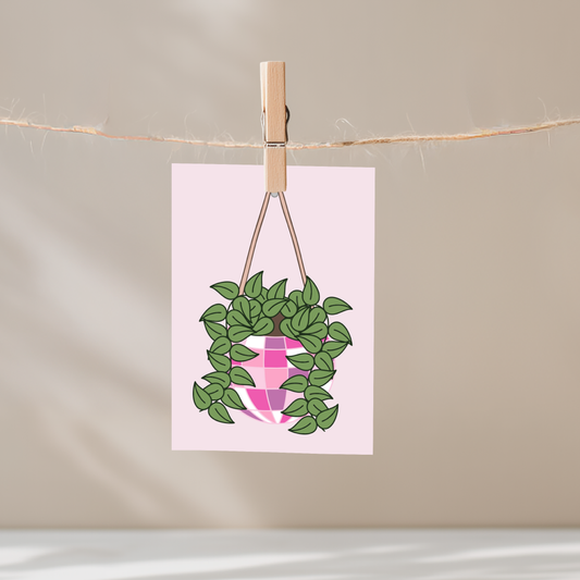 Hanging Disco Plant Unframed Mini Art Print