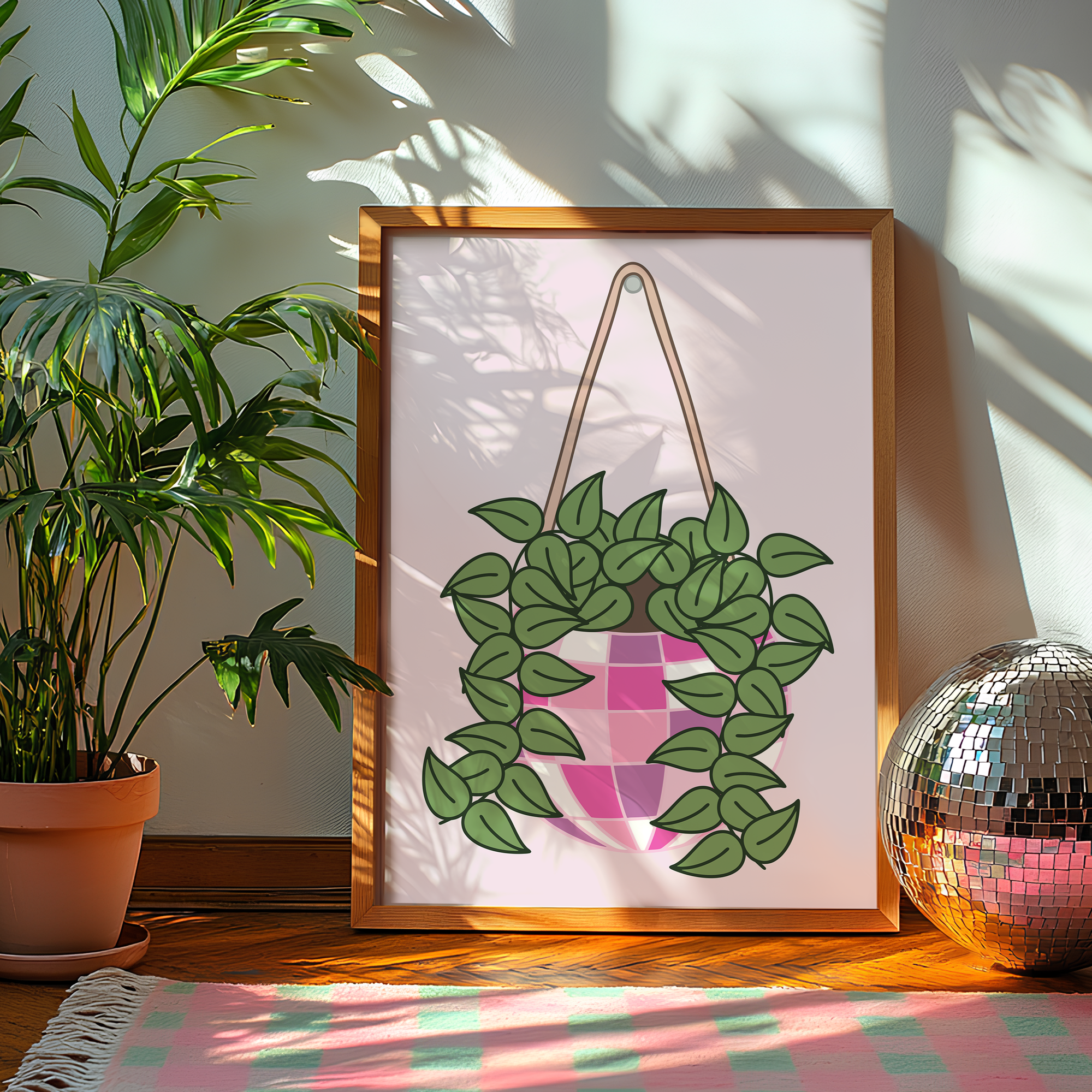 Hanging Disco Plant Unframed Art Print