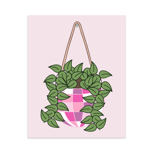 Hanging Disco Plant Unframed Art Print
