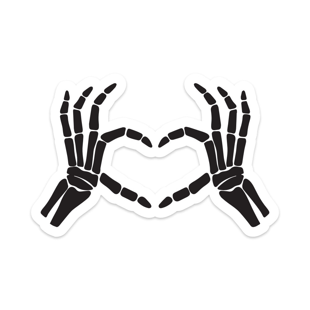 5" Heart Bones Car Decal