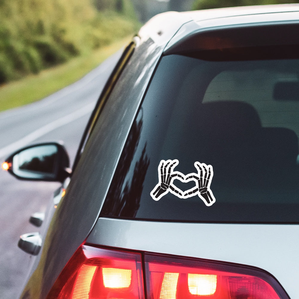 5" Heart Bones Car Decal