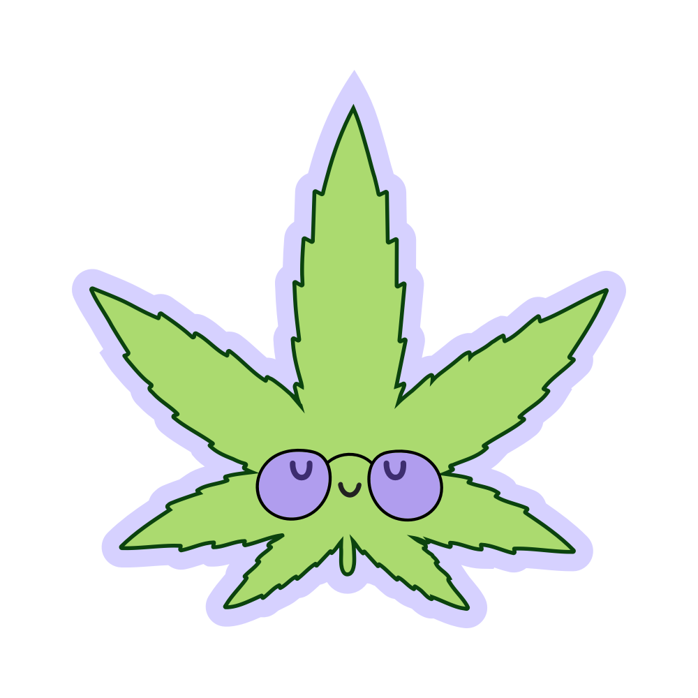 Hippie Weed Leaf Vinyl Sticker