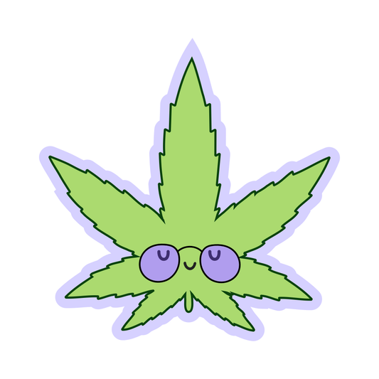 Hippie Weed Leaf Vinyl Sticker