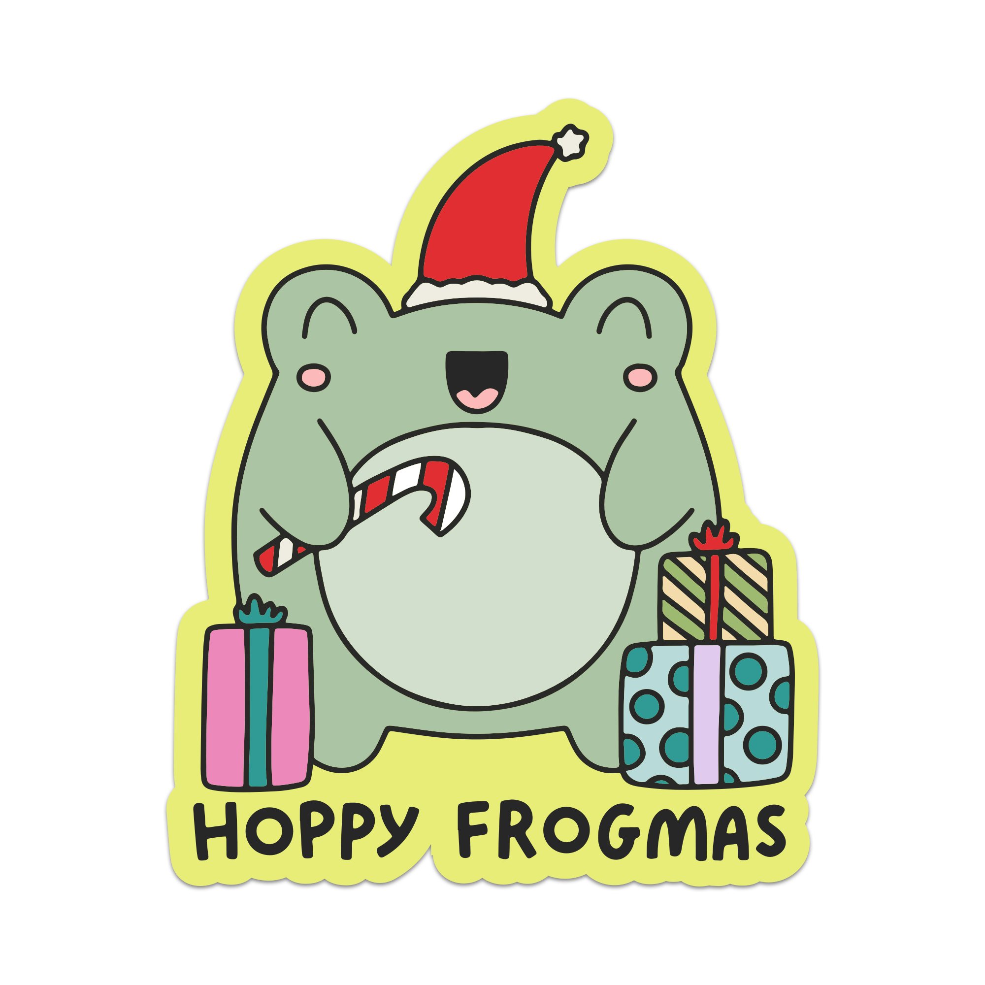 Hoppy Frogmas Vinyl Sticker