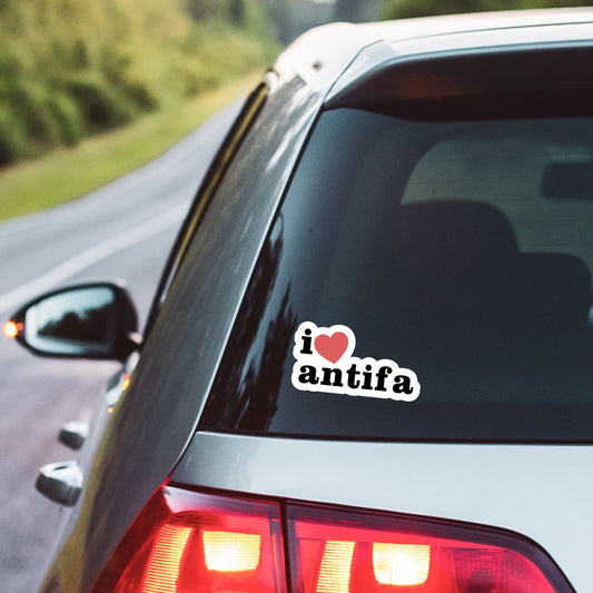5" I Heart Antifa Car Decal