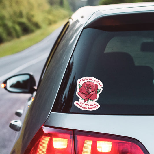 5" I'd Call You a Cunt But You Lack Depth and Warmth Vinyl Sticker