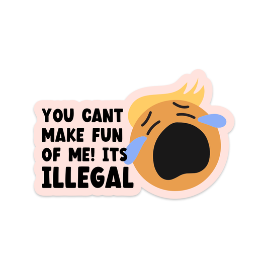 You Can't Make Fun of Me It's Illegal Vinyl Sticker