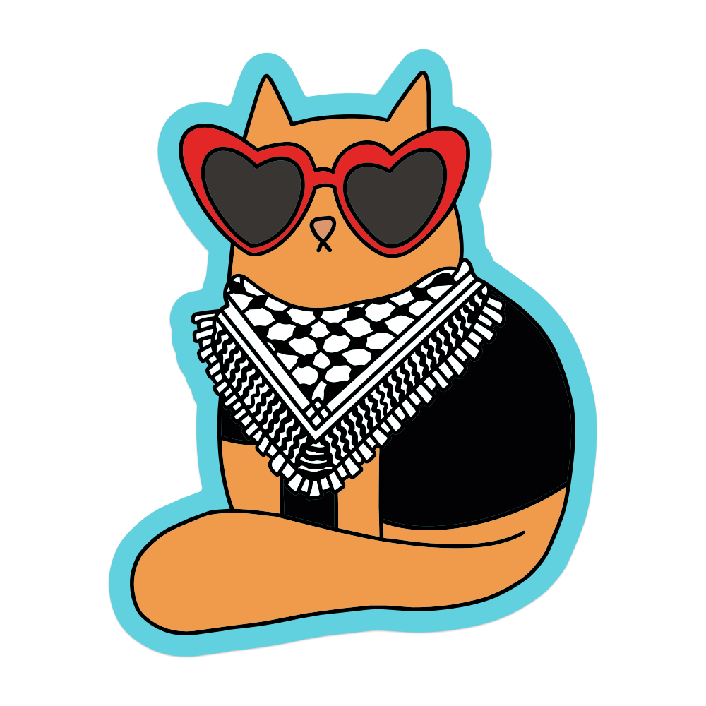 Keffiyeh Cat Vinyl Sticker