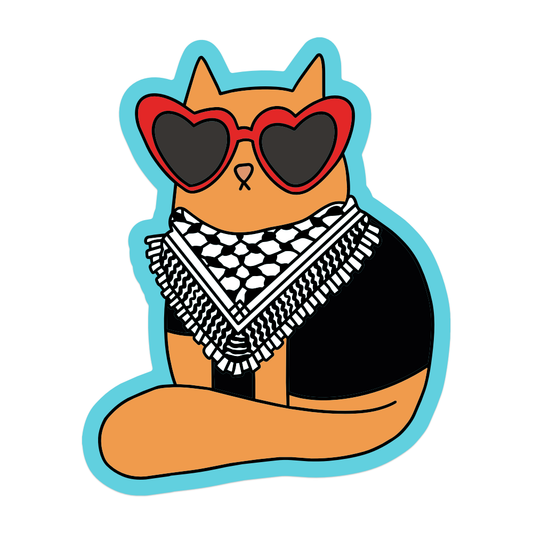 Keffiyeh Cat Vinyl Sticker