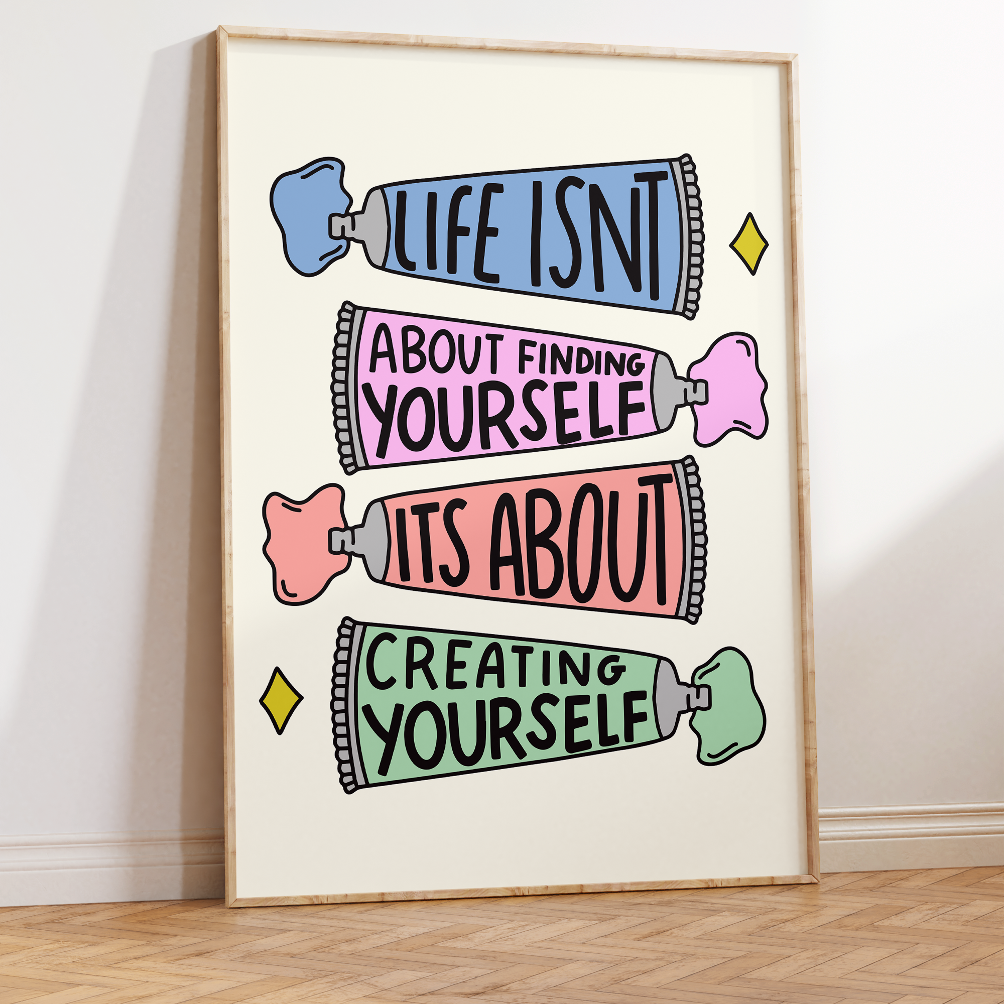 Life Isn't About Finding Yourself It's About Creating Yourself Unframed Art Print