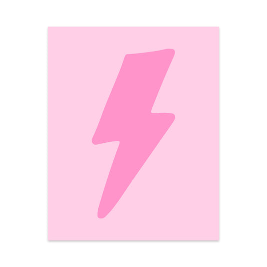 Pink Lightning Bolt Unframed Art Print