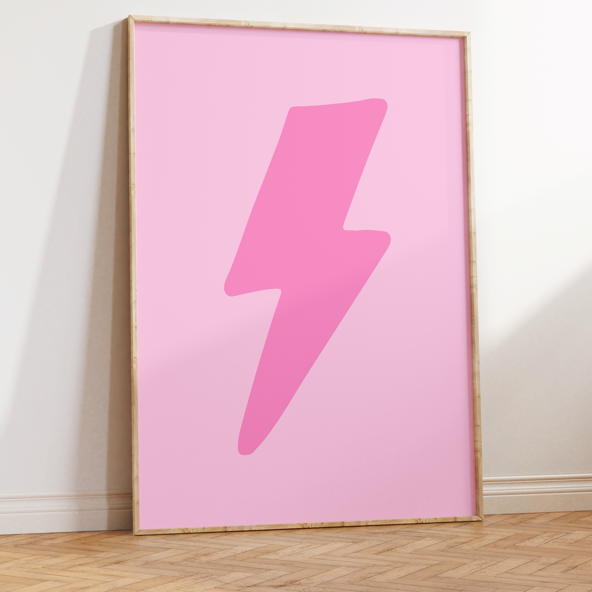 Pink Lightning Bolt Unframed Art Print