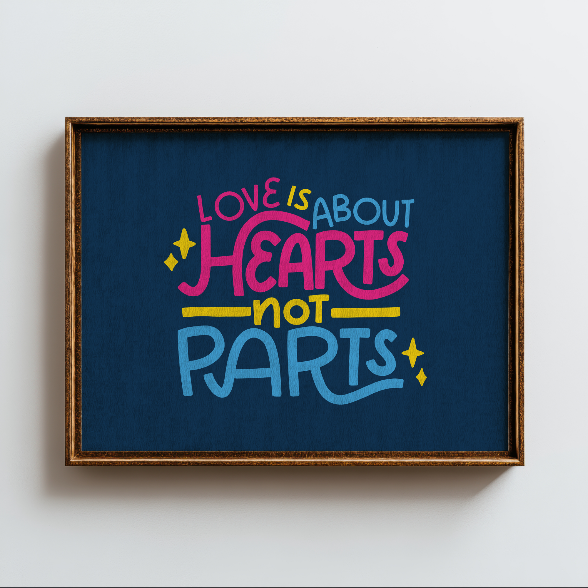 Love is About Hearts Not Parts Unframed Art Print