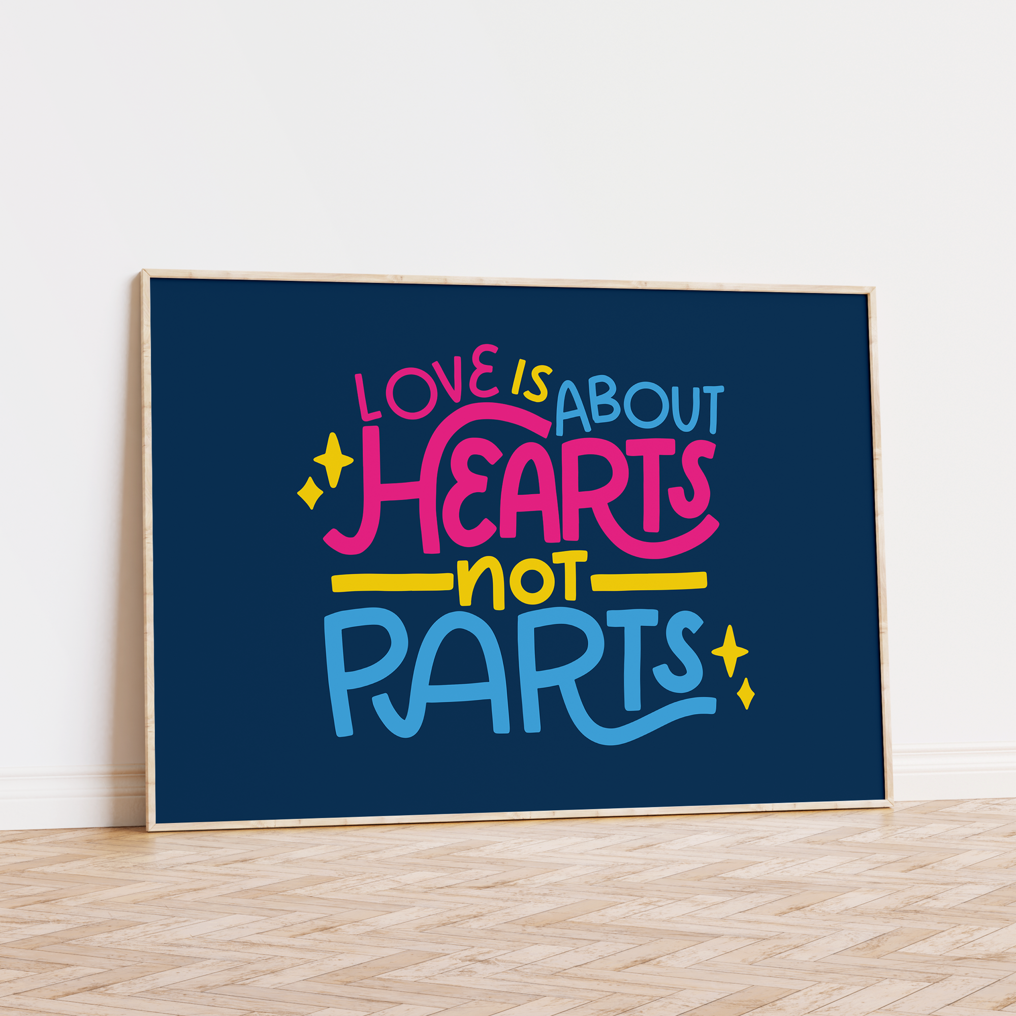 Love is About Hearts Not Parts Unframed Art Print