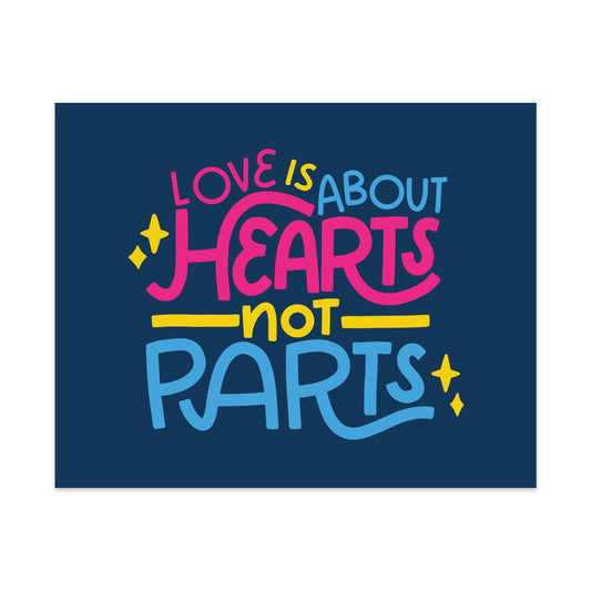 Love is About Hearts Not Parts Unframed Art Print