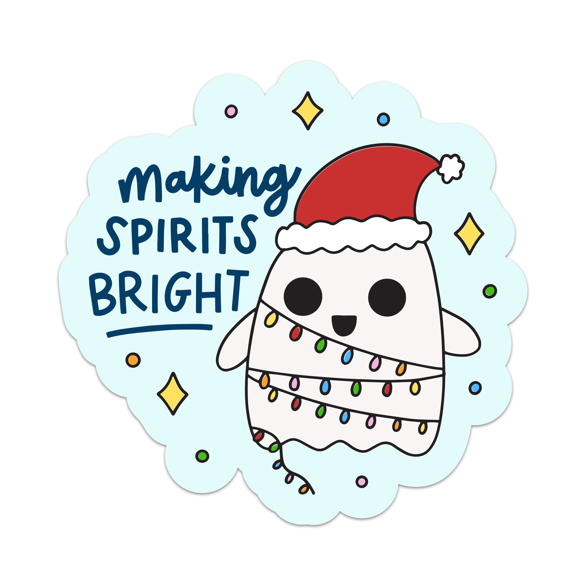 Making Spirits Bright Christmas Ghost Vinyl Sticker
