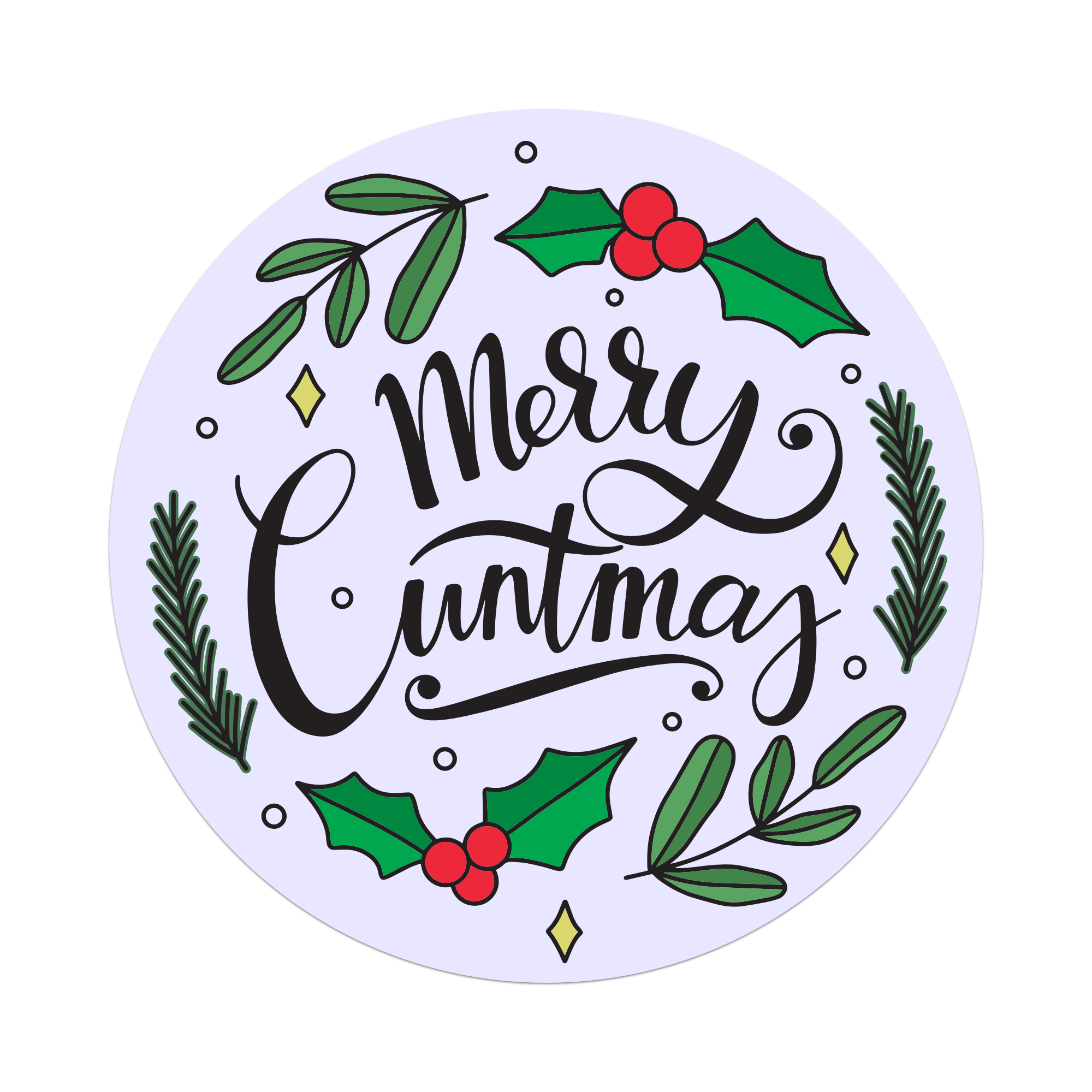 Merry Cuntmas Vinyl Sticker
