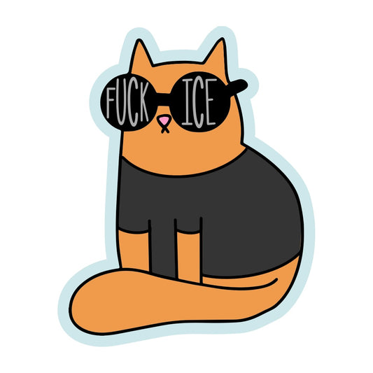 Fuck Ice Cat Vinyl Sticker