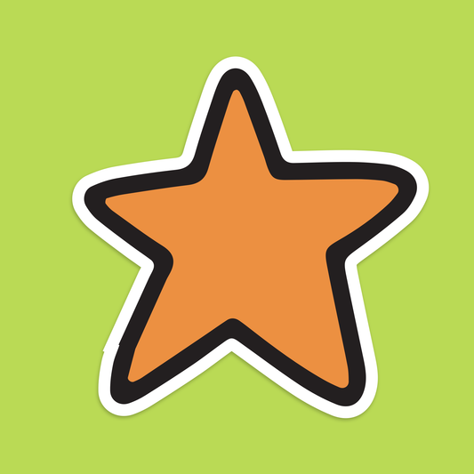 1.5" Mini Orange Star Icon Vinyl Sticker