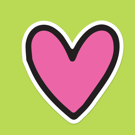 1.5" Mini Pink Heart Icon Vinyl Sticker