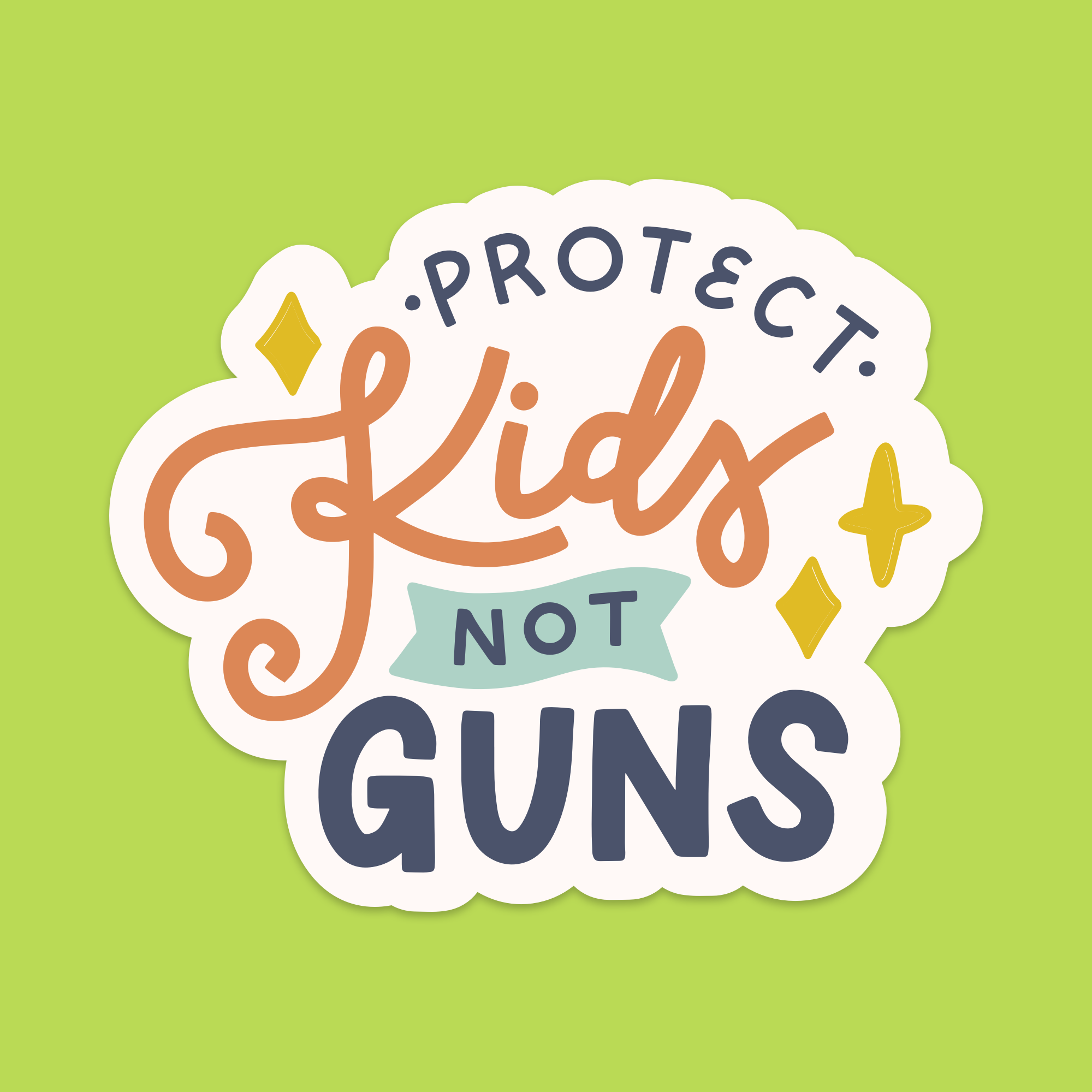 1.5" Mini Protect Kids Not Guns Vinyl Sticker