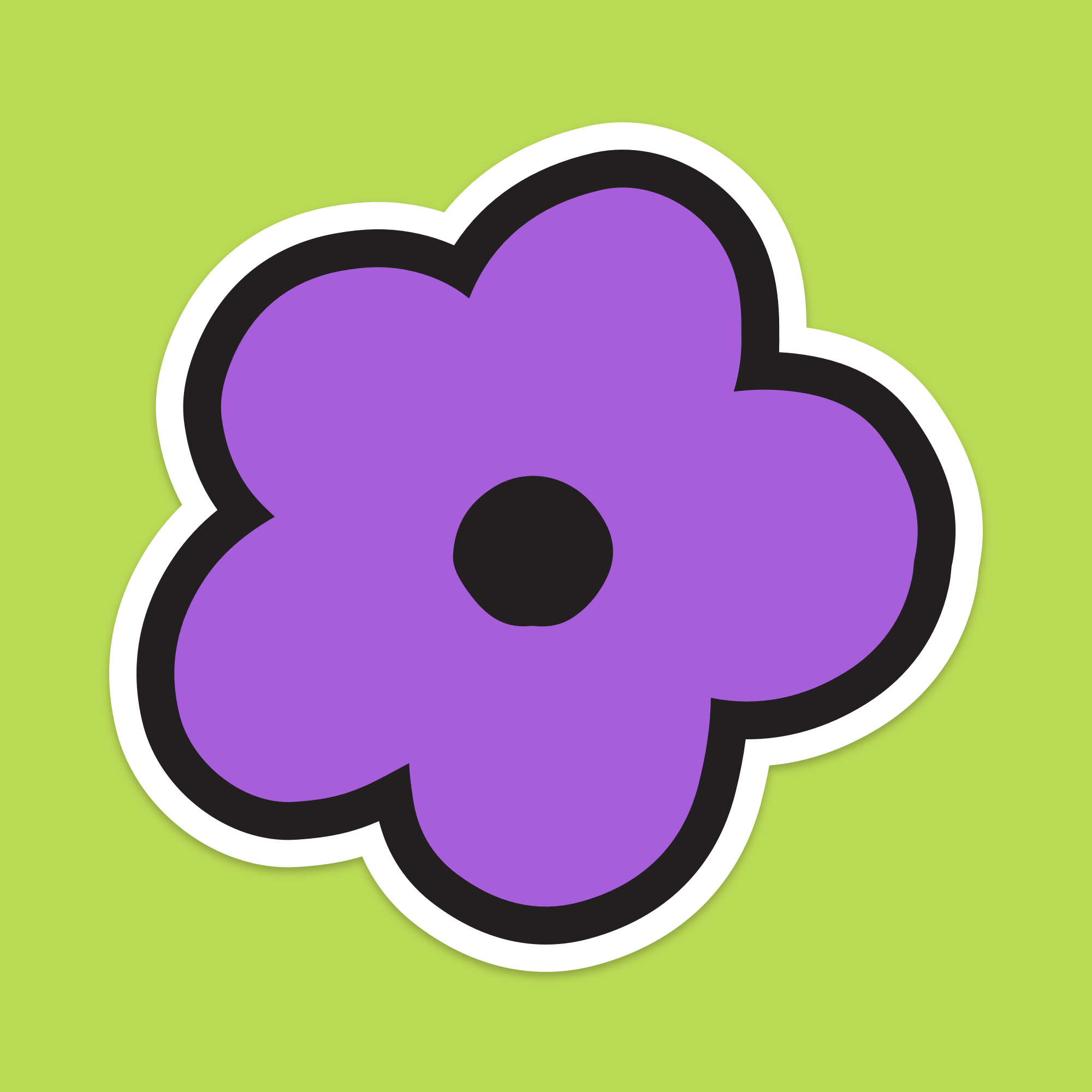 1.5" Mini Purple Flower Icon Vinyl Sticker
