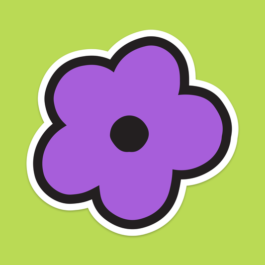1.5" Mini Purple Flower Icon Vinyl Sticker