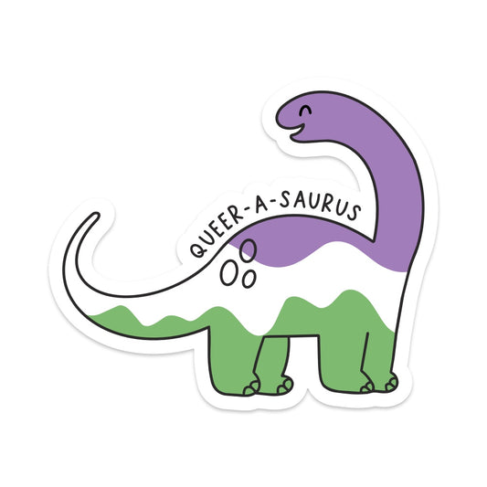Queer-A-Saurus Pride Dino Vinyl Sticker