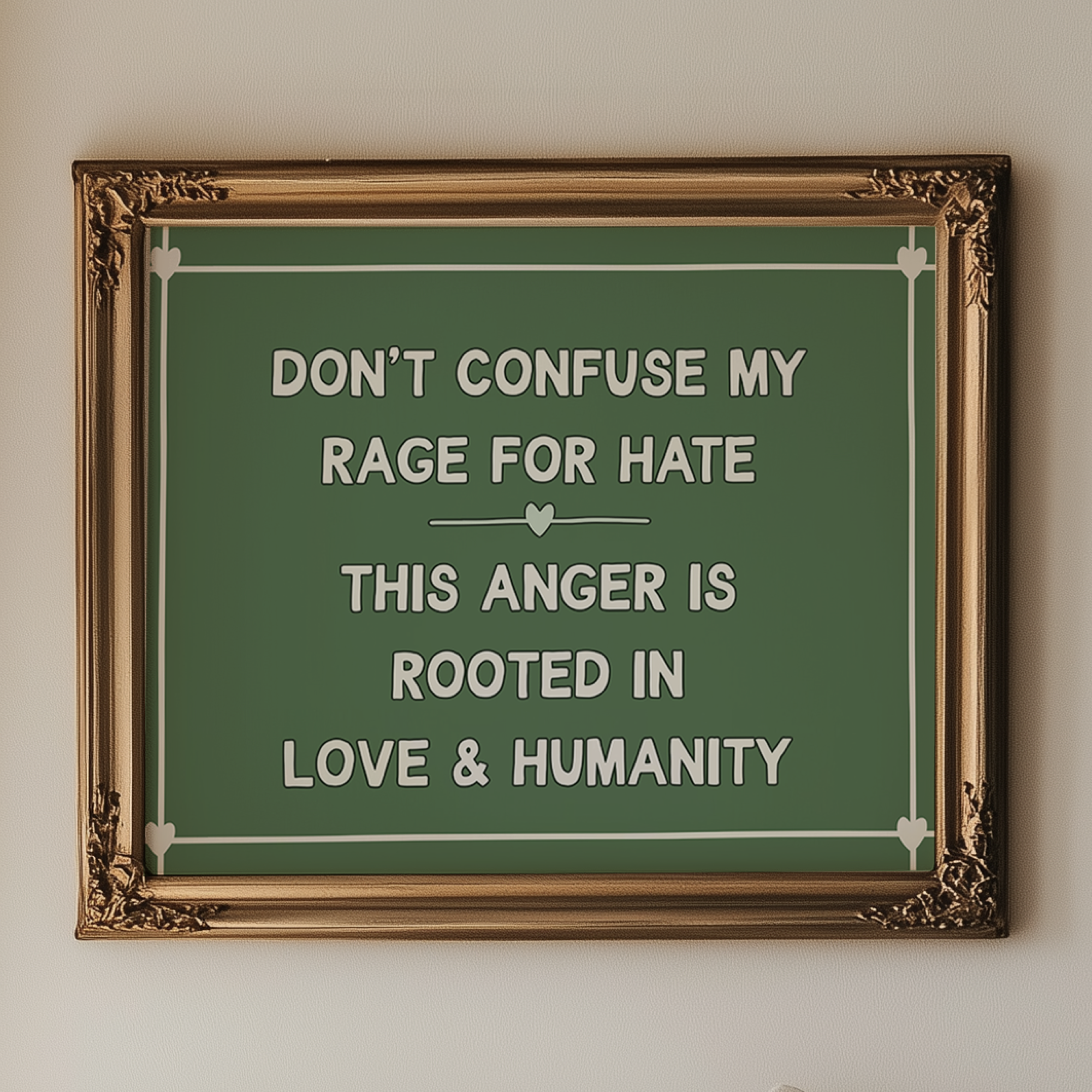Don't Confuse My Rage For Hate This Anger is Rooted In Love & Humanity Unframed Art Print