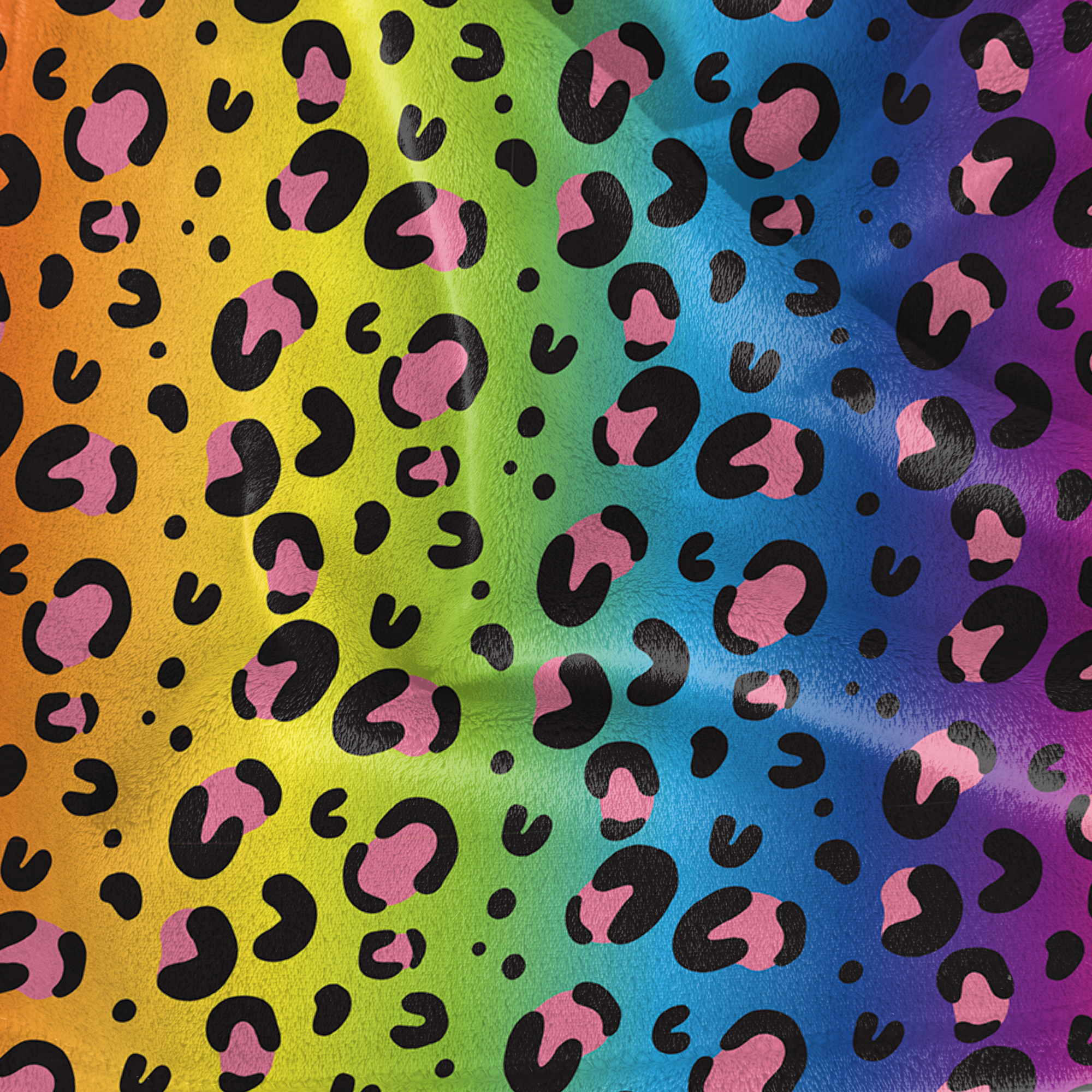 Rainbow Leopard Plush Blanket