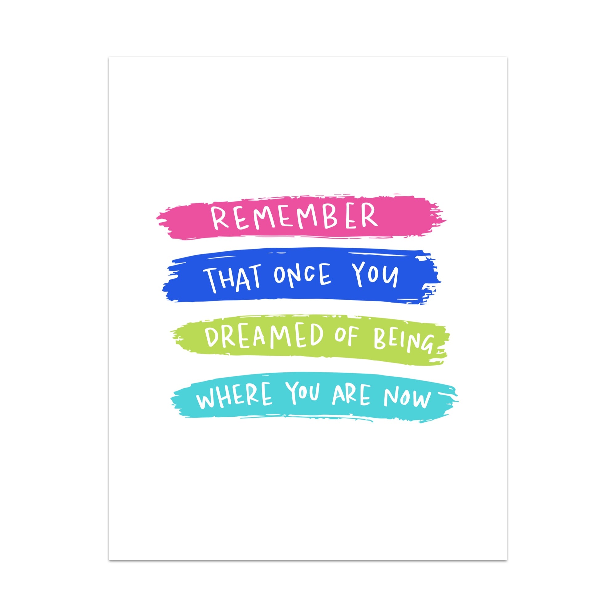 Remember That Once You Dreamed of Being Where You Are Now Unframed Art Print