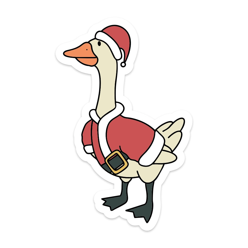 Santa Goose Vinyl Sticker