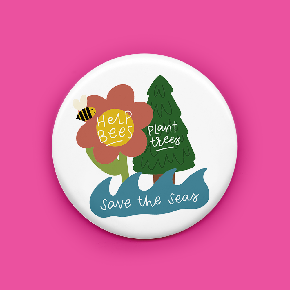 Help Bees Plant Trees Save the Seas Magnet