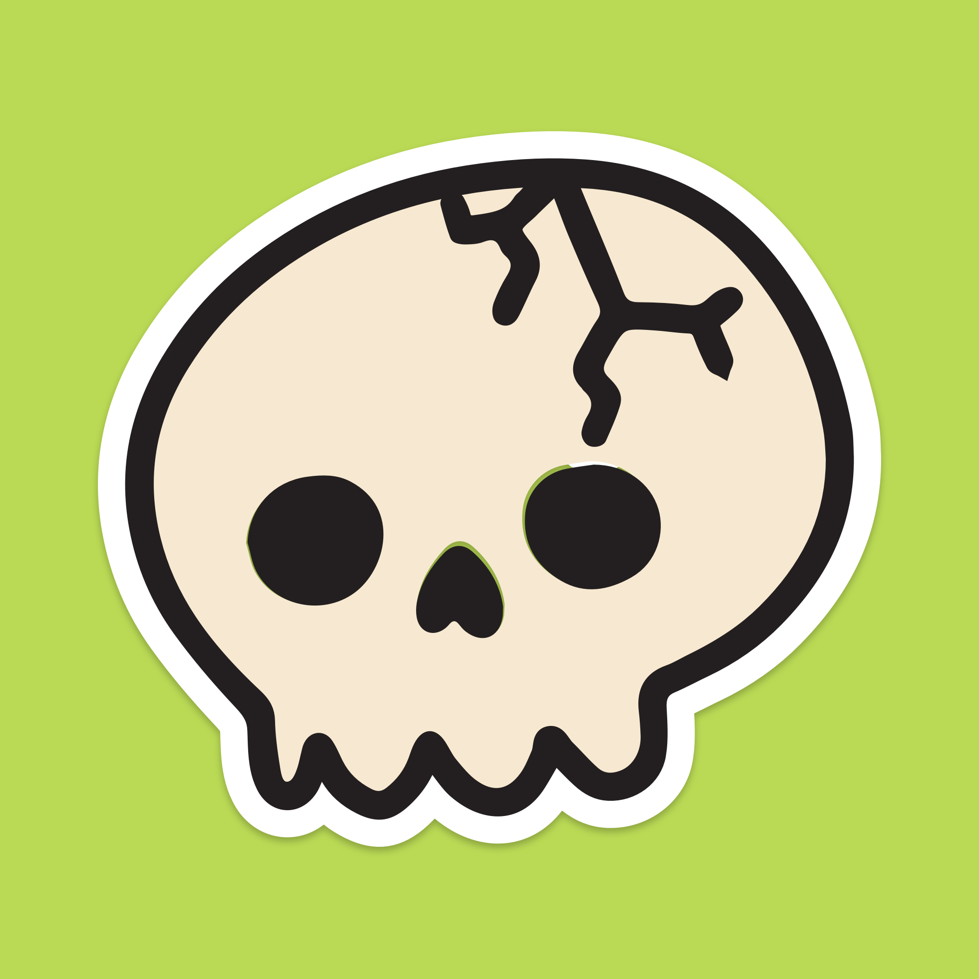1.5" Mini Skull Icon Vinyl Sticker