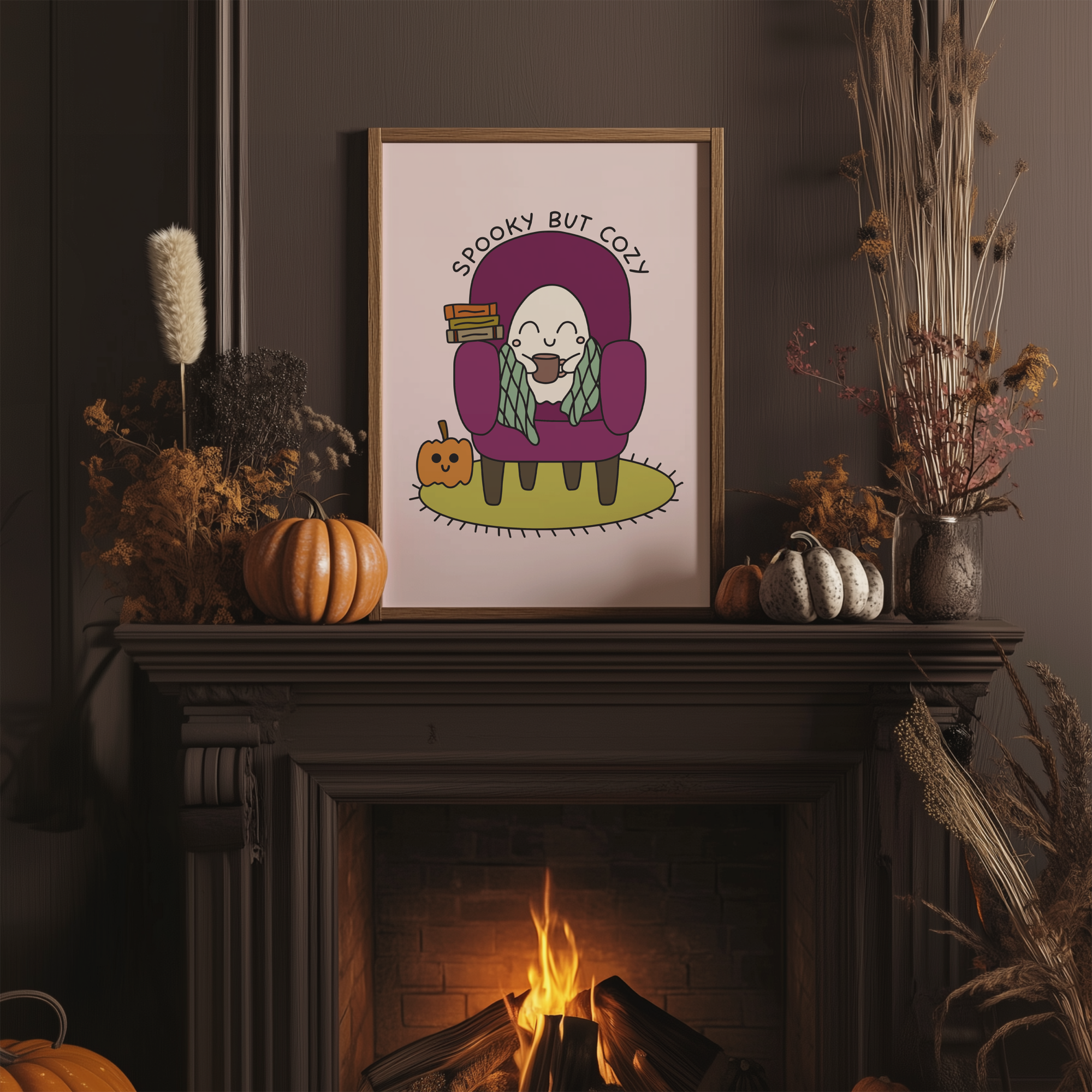 Spooky But Cozy Unframed Art Print