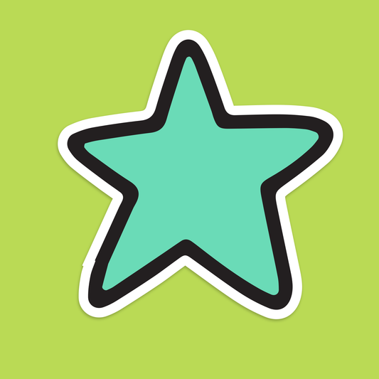 1.5" Mini Teal Star Icon Vinyl Sticker