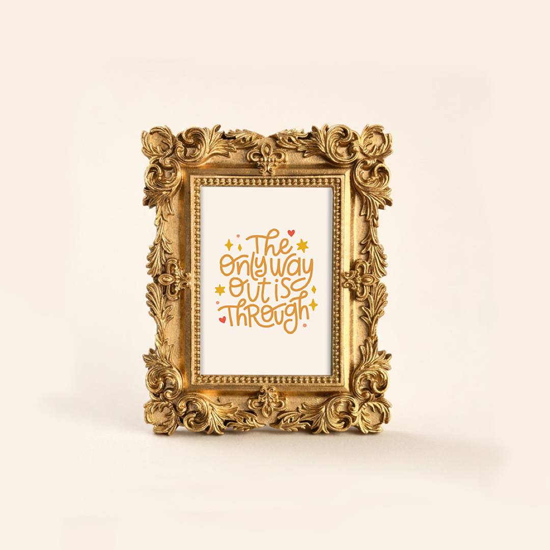 The Only Way Out is Through Tiny Framed Art Print