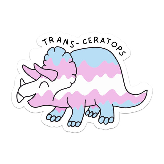 Trans-Ceratops Pride Dino Vinyl Sticker