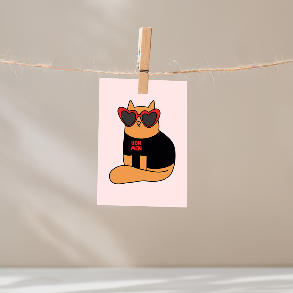 Ugh Men Cat Unframed Mini Art Print