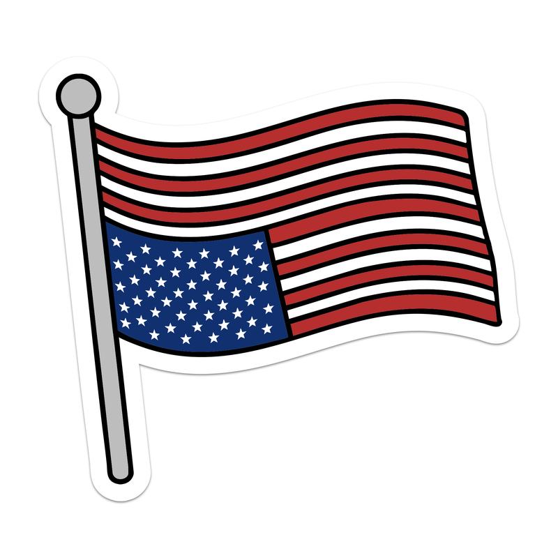 Upside Down American Flag Vinyl Sticker