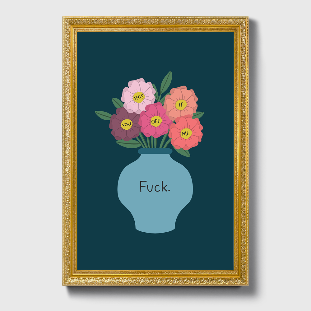 Fuck Flowers Framed Art Print