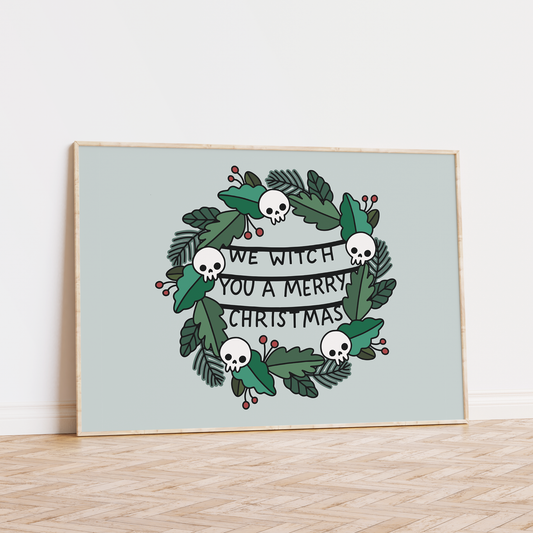 We Witch You a Merry Christmas Unframed Art Print