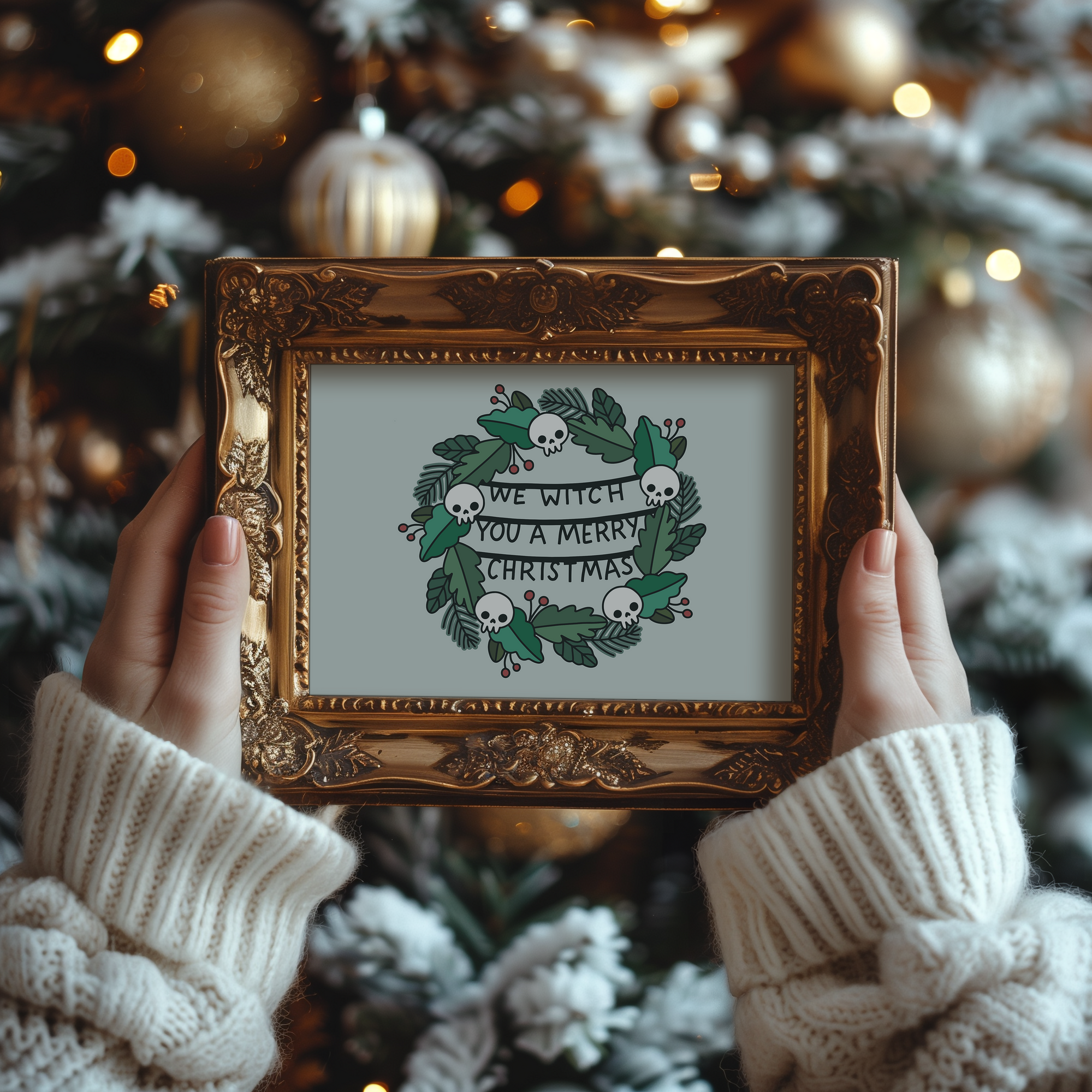 We Witch You a Merry Christmas Unframed Art Print