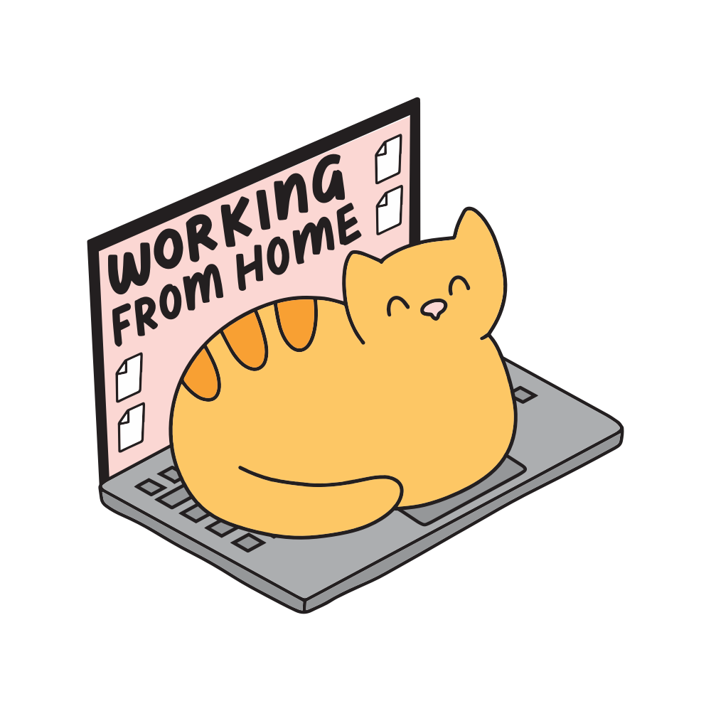 Working From Home Vinyl Sticker