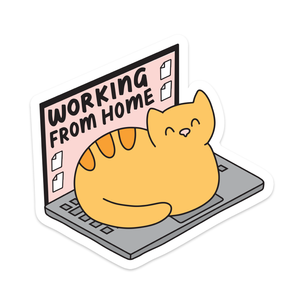 Working From Home Vinyl Sticker